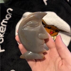 Druzy agate moon man